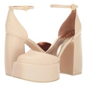 Circus by Sam Edelman Bailey Ankle Strap Platform Pumps in Vanilla Bean, Size 8